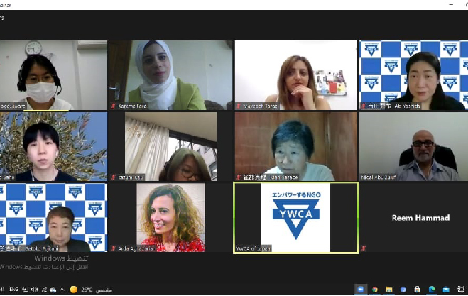 The YWCA of Palestine Joins a Webinar Organized by YWCA Japan